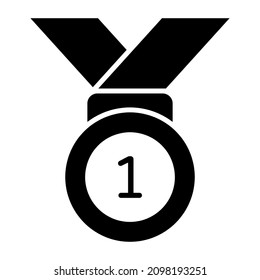 Position medal icon in solid design 

