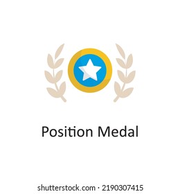 Position Medal vector outline Icon Design illustration. Sports And Awards Symbol on White background EPS 10 File