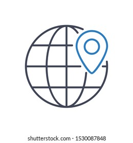 Position Outline Icon in Blue Gray Color