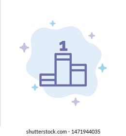 Position, Success, Achievement Blue Icon on Abstract Cloud Background
