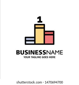 Position, Success, Achievement Business Logo Template. Flat Color. Vector Icon Template background