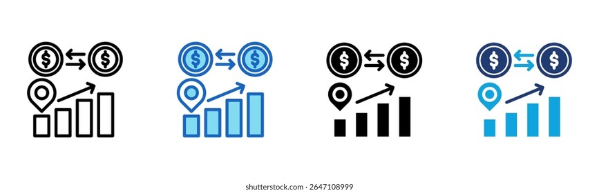 Icono de posición de trading Ilustración vectorial de estilo múltiple