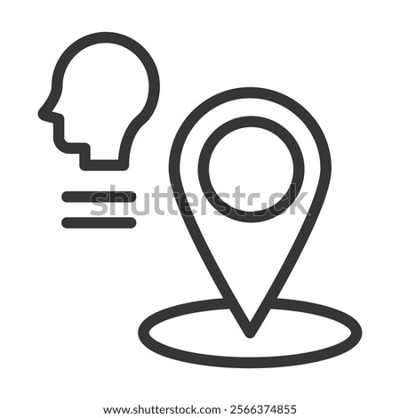 Positioning Icon Lineal Style Vector Illustration