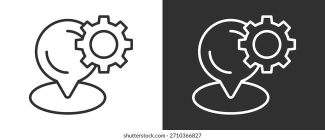 Posicionando Conjunto De Ícones Vetor Isolado Em Preto E Branco