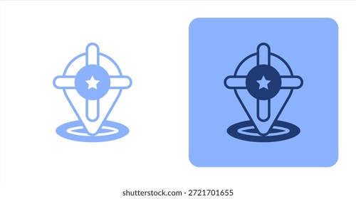 Colocación mixta Color de dos tonos e ilustración de icono de fondo contrastante