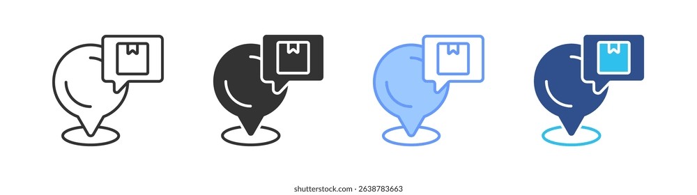 Positioning Multi Style Icon Set Vector