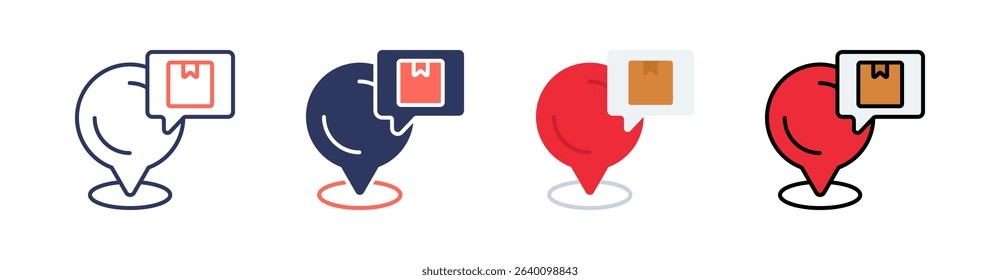 Positioning Multi Style Icon Set Vector