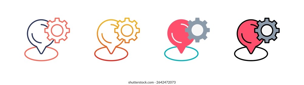 Positioning Multi Style Icon Set Vector