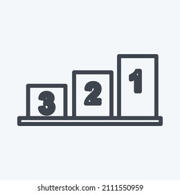 Positions Icon in trendy line style isolated on soft blue background