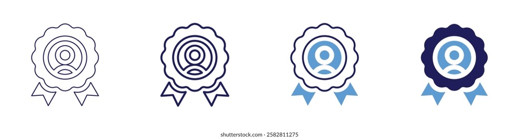 Positive achievement icon in 4 different styles. Thin Line, Line, Bold Line, Duotone. Duotone style. Editable stroke.