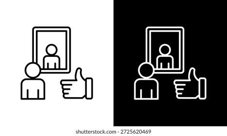 Positive Affirmation Umriss weißes Symbol Set Design