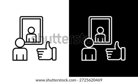 Positive Affirmation Outline White Icon Set Design