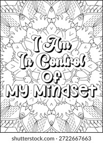 Positive Affirmation Quote Malvorlage für Erwachsene. Positive Zitat Mandala Malvorlage. Schwöre die Malvorlage für Erwachsene