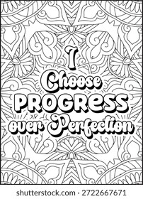 Positive Affirmation Quote Malvorlage für Erwachsene. Positive Zitat Mandala Malvorlage. Schwöre die Malvorlage für Erwachsene