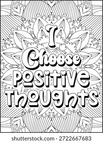 Positive Affirmation Quote Malvorlage für Erwachsene. Positive Zitat Mandala Malvorlage. Schwöre die Malvorlage für Erwachsene