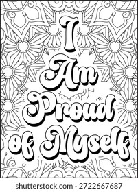 Positive Affirmation Quote Malvorlage für Erwachsene. Positive Zitat Mandala Malvorlage. Schwöre die Malvorlage für Erwachsene
