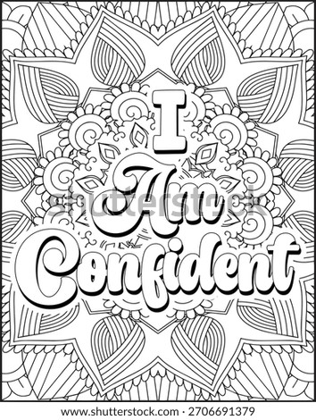 Positive Affirmation Quote Coloring Page for Adults. Positive Quote Coloring Page