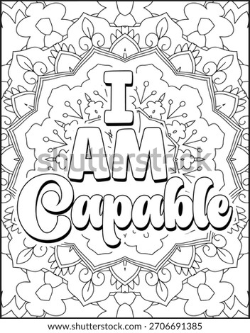 Positive Affirmation Quote Coloring Page for Adults. Positive Quote Coloring Page