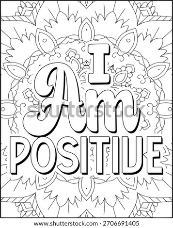 Positive Affirmation Quote Coloring Page for Adults. Positive Quote Coloring Page