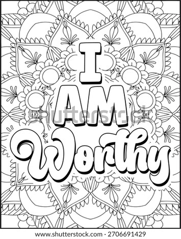 Positive Affirmation Quote Coloring Page for Adults. Positive Quote Coloring Page