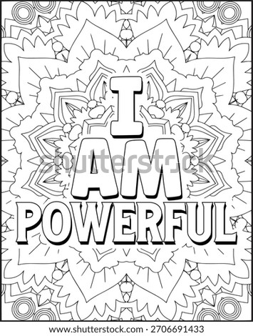 Positive Affirmation Quote Coloring Page for Adults. Positive Quote Coloring Page
