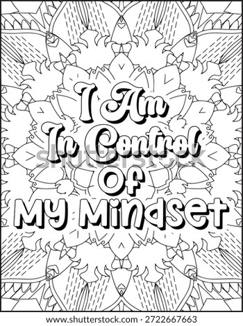 Positive Affirmation Quote Coloring Page for Adults. Positive Quote Mandala Coloring Page. Swear Adult Coloring Page