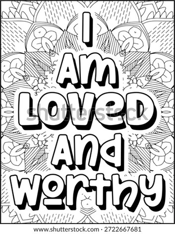 Positive Affirmation Quote Coloring Page for Adults. Positive Quote Mandala Coloring Page. Swear Adult Coloring Page