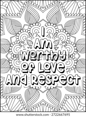 Positive Affirmation Quote Coloring Page for Adults. Positive Quote Mandala Coloring Page. Swear Adult Coloring Page