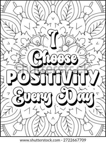 Positive Affirmation Quote Coloring Page for Adults. Positive Quote Mandala Coloring Page. Swear Adult Coloring Page