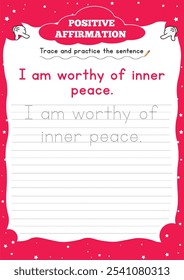 Positive Affirmation Worksheets for Kids" boost confidence and resilience with fun, engaging activities that encourage positive self-talk and a growth mindset.