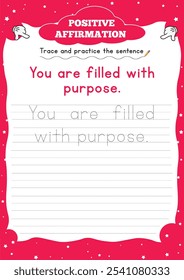 Positive Affirmation Worksheets for Kids" boost confidence and resilience with fun, engaging activities that encourage positive self-talk and a growth mindset.