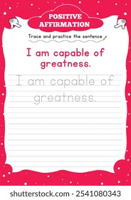 Positive Affirmation Worksheets for Kids" boost confidence and resilience with fun, engaging activities that encourage positive self-talk and a growth mindset.