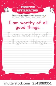 Positive Affirmation Worksheets for Kids" boost confidence and resilience with fun, engaging activities that encourage positive self-talk and a growth mindset.