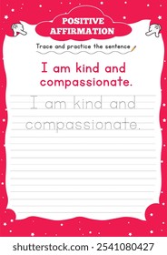 Positive Affirmation Worksheets for Kids" boost confidence and resilience with fun, engaging activities that encourage positive self-talk and a growth mindset.