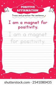 Positive Affirmation Worksheets for Kids" boost confidence and resilience with fun, engaging activities that encourage positive self-talk and a growth mindset.