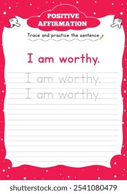 Positive Affirmation Worksheets for Kids" boost confidence and resilience with fun, engaging activities that encourage positive self-talk and a growth mindset.