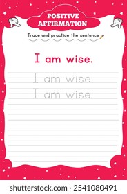 Positive Afirmation Worksheets for Kids" aumentar a confiança e resiliência com diversão, atividades envolventes que incentivam a autoconversa positiva e uma mentalidade de crescimento.