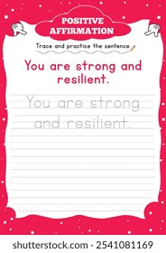 Positive Affirmation Worksheets for Kids" boost confidence and resilience with fun, engaging activities that encourage positive self-talk and a growth mindset.