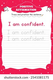 Positive Affirmation Worksheets for Kids" boost confidence and resilience with fun, engaging activities that encourage positive self-talk and a growth mindset.