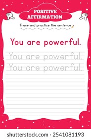 Positive Affirmation Worksheets for Kids" boost confidence and resilience with fun, engaging activities that encourage positive self-talk and a growth mindset.