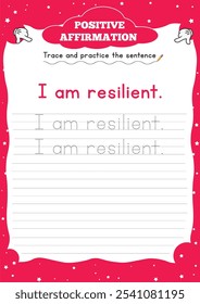 Positive Affirmation Worksheets for Kids" boost confidence and resilience with fun, engaging activities that encourage positive self-talk and a growth mindset.