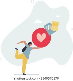 Positive affirmations as love letter from romantic affair. character life .