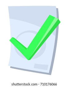 Positive answer. Sign a contract. Electronic signature. Notarize the document. Have a deal. Green check mark. Clerical work.