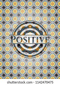 Positive arabesque emblem background. arabic decoration.