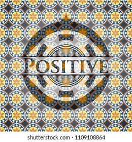 Positive arabesque style badge. arabic decoration.