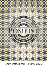 Positive arabesque style badge. arabic decoration.