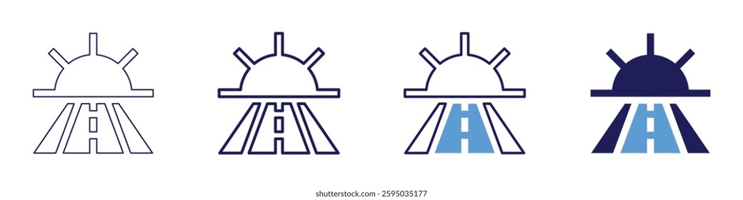 Positive attitude icon in 4 different styles. Thin Line, Line, Bold Line, Duotone. Duotone style. Editable stroke.