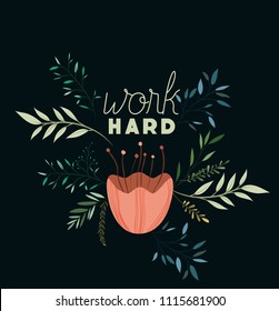 positive attitude message with hand made font