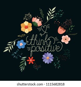 positive attitude message with hand made font