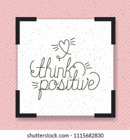 positive attitude message with hand made font